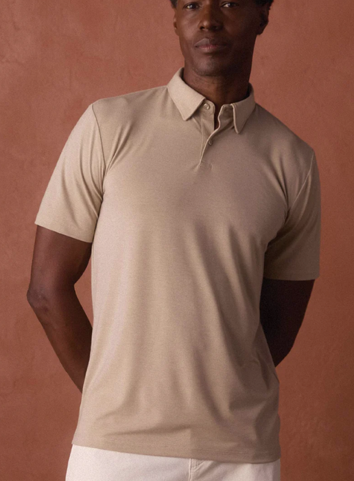 The Normal Brand LuxeJersey Button Down Polo – Breathable Performance Polo S1KLXCPL