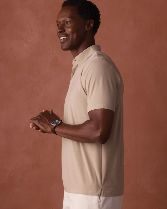 The Normal Brand LuxeJersey Button Down Polo – Breathable Performance Polo S1KLXCPL