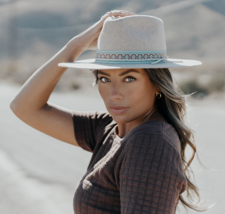 Maldives Moon Felt Fedora Hat – Wide Brim Rancher Style