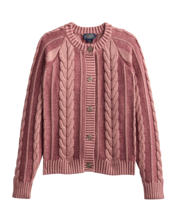 Pendleton Women's Cotton Cable Cardigan – Classic Knit Button-Front Sweater