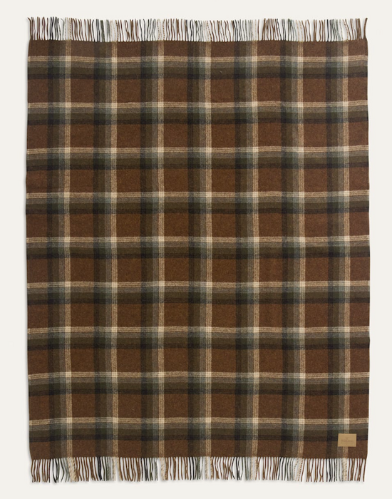 Pendleton Motor Robe — Pure Virgin Wool Plaid Throw with Leather Carrier