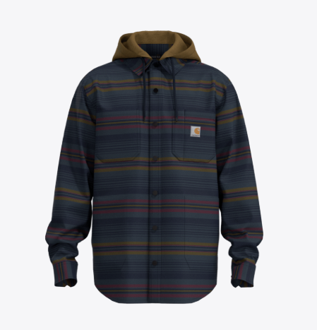 Carhartt Men's Flannel Fleece-Lined Hooded Shirt Jacket - Ultimate Cold Weather Workwear 106353/107011 106353/107011