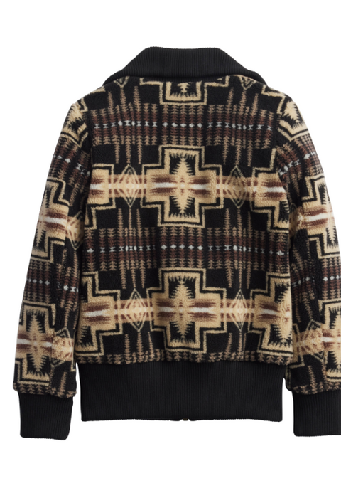 Pendleton Women's Foxglove Fleece Bomber Jacket – Black/Tan