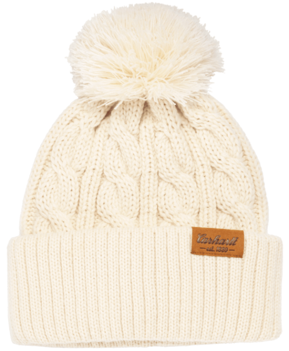 Carhartt Cable Knit Cuffed Beanie with Pom-Pom - 107736
