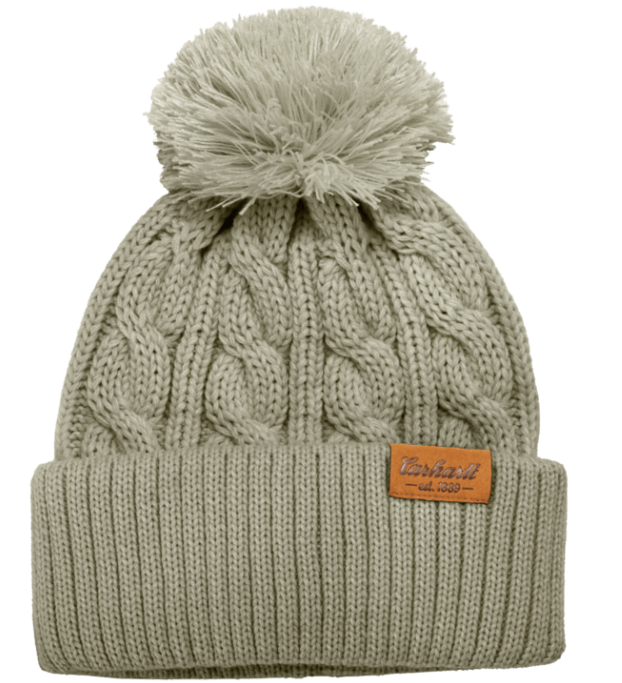 Carhartt Cable Knit Cuffed Beanie with Pom-Pom - 107736