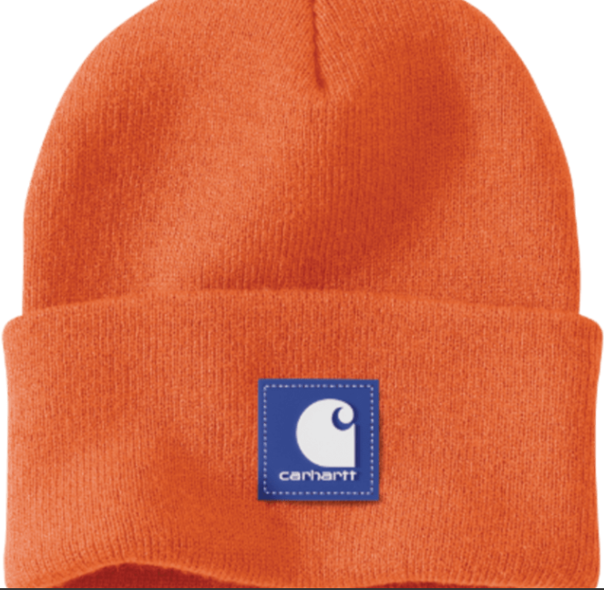 Knit Rubber Patch Beanie - Classic Cuffed Winter Hat - 106920