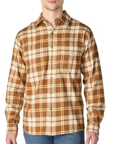 Carhartt Men's Rugged Flex Plaid Flannel Shirt - Midweight Cotton Blend - 107010