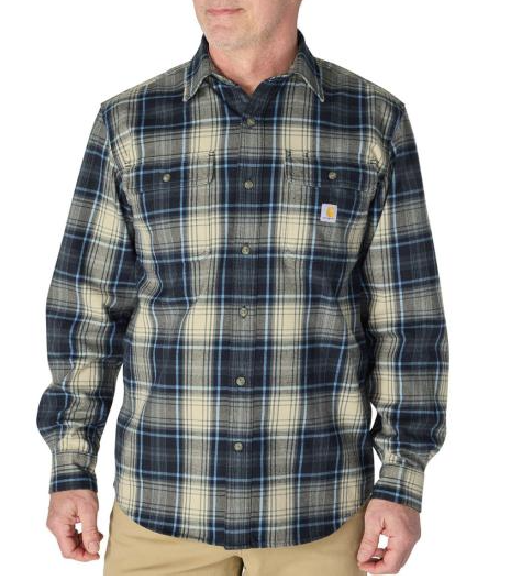 Carhartt Men's Loose Fit Heavyweight Cotton Flannel Long-Sleeve Plaid Shirt - Style 107013