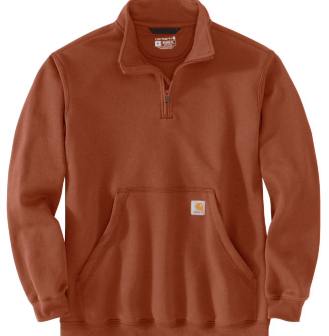 Loose Fit Midweight Quarter-Zip Mock-Neck Sweatshirt - 105294