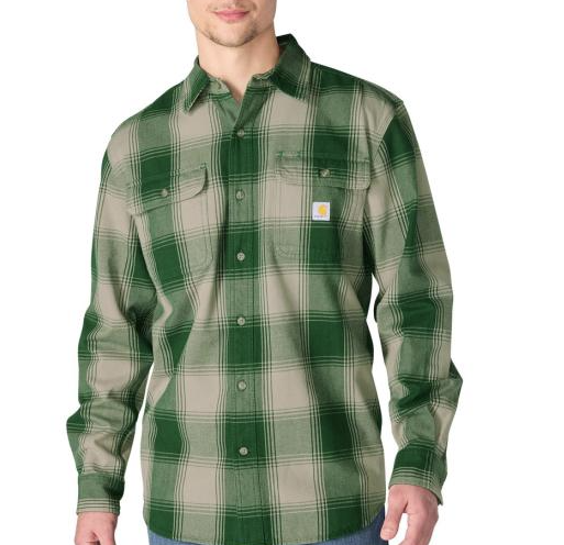 Carhartt Men's Loose Fit Heavyweight Cotton Flannel Long-Sleeve Plaid Shirt - Style 107013