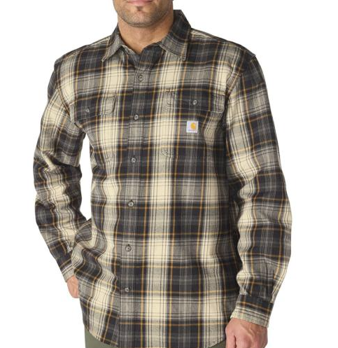 Carhartt Men's Loose Fit Heavyweight Cotton Flannel Long-Sleeve Plaid Shirt - Style 107013