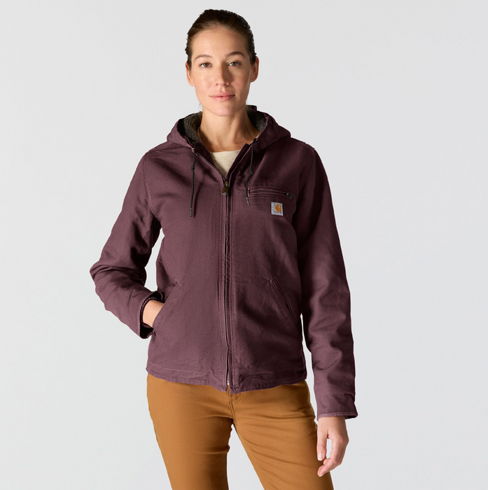 Carhartt Women's Sherpa-Lined Washed Duck Jacket - Level 3 Warmest Insulated Coat 104292