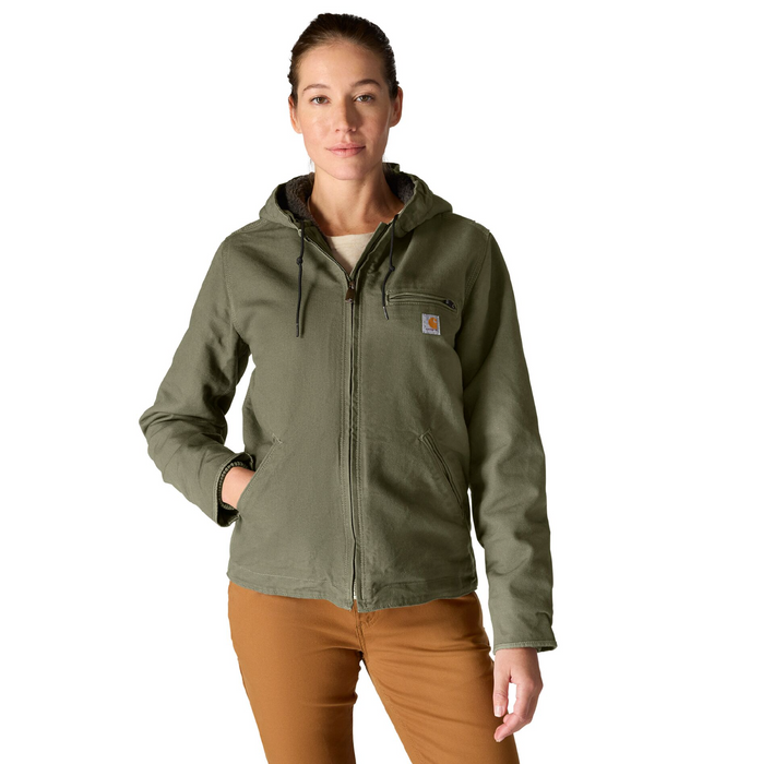 Carhartt Women's Sherpa-Lined Washed Duck Jacket - Level 3 Warmest Insulated Coat 104292