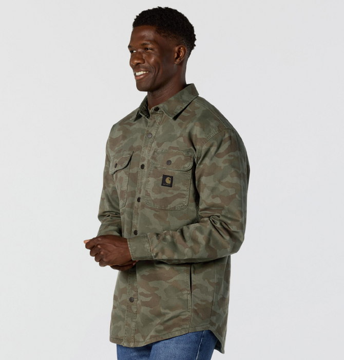 Carhartt Rugged Flex Relaxed Fit Canvas Fleece-Lined Shirt Jac 105419 - Men's Workwear Jacket