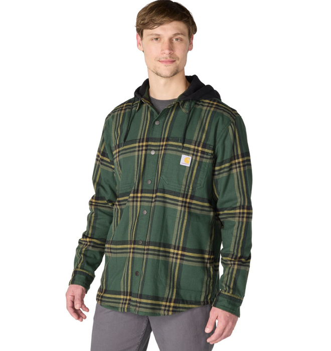 Carhartt Men's Flannel Fleece-Lined Hooded Shirt Jacket - Ultimate Cold Weather Workwear 106353/107011 106353/107011