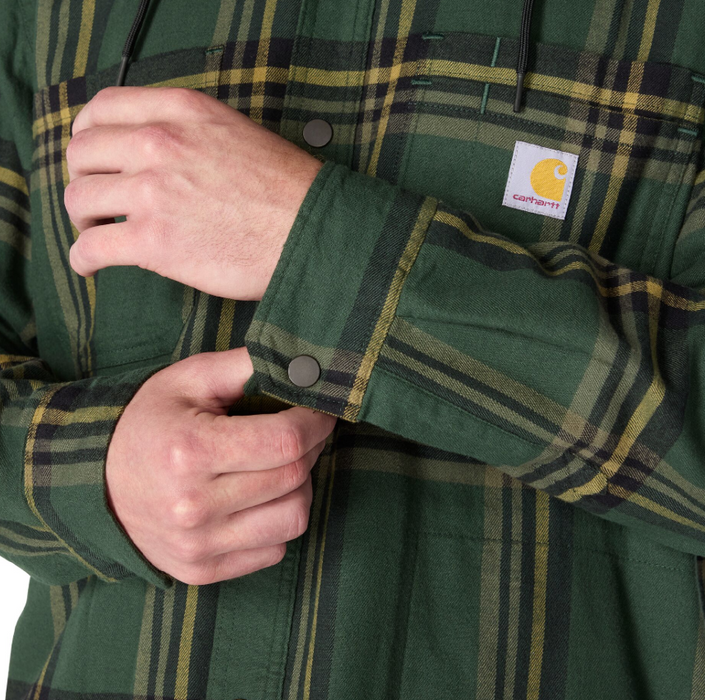 Carhartt Men's Flannel Fleece-Lined Hooded Shirt Jacket - Ultimate Cold Weather Workwear 106353/107011 106353/107011