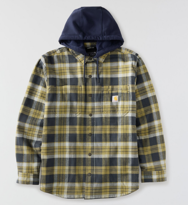Carhartt Men's Flannel Fleece-Lined Hooded Shirt Jacket - Ultimate Cold Weather Workwear 106353/107011 106353/107011