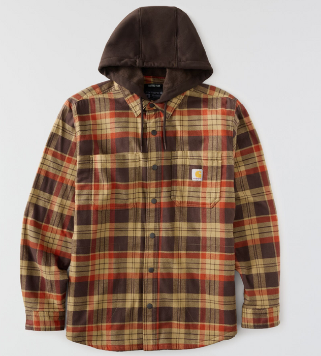 Carhartt Men's Flannel Fleece-Lined Hooded Shirt Jacket - Ultimate Cold Weather Workwear 106353/107011 106353/107011