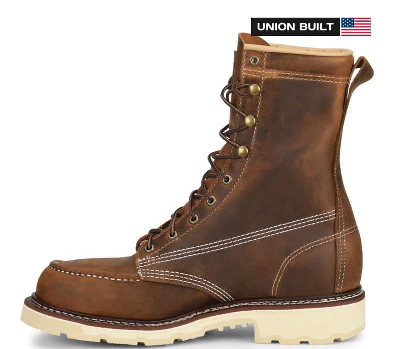 Carolina Men's 8" Moc Toe Work Boot CA7016 - Union Made USA Steel Shank