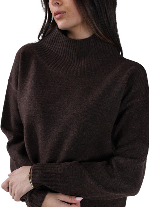 The Norma Brand ARVADA HI-NECK SWEATER - Umber