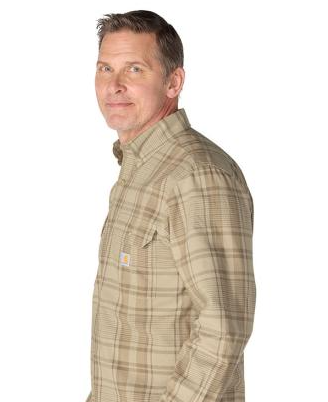 Carhartt Loose Fit Midweight Chambray Long-Sleeve Plaid Shirt - 107012