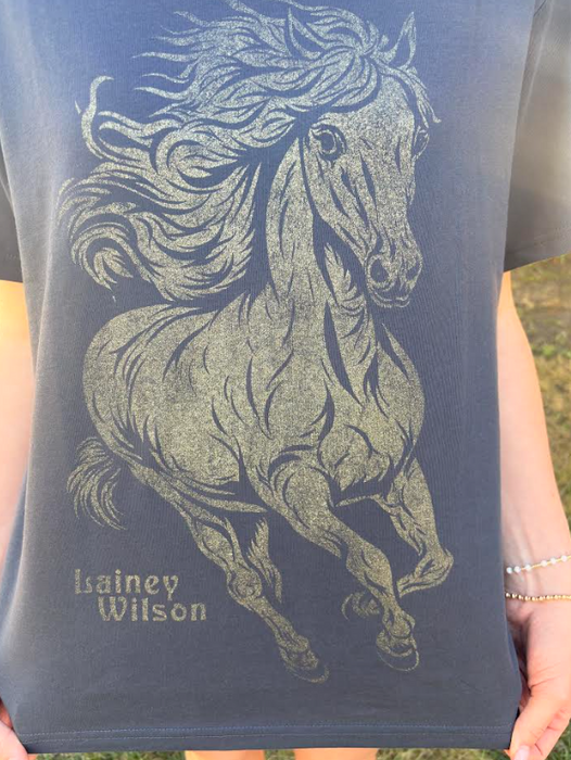 Wrangler® X Lainey Wilson Glitter Horse T-Shirt - Black