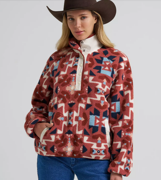 Wrangler Retro® Americana Sherpa Snap Pullover - Cream
