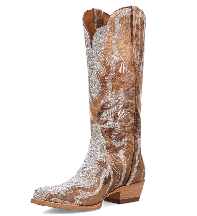 Danpost Glam Queen Women's Tan Leather Western Boots - DP7195