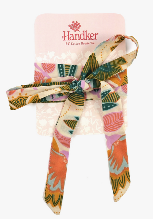 Handker Bowie Tie – Floral Cotton Skinny Scarf