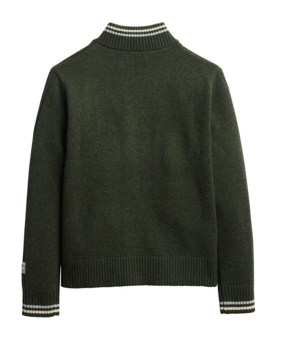 Pendleton Women's Lambswool Half-Zip Ski Sweater | Dark Fir