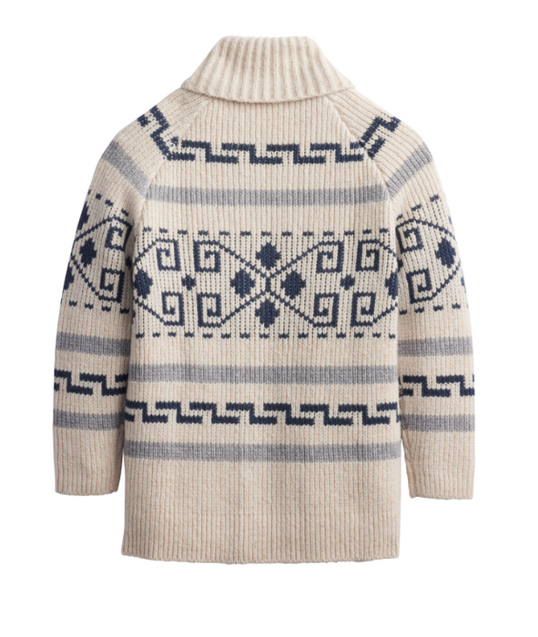 Pendleton Women's Long Westerley Cardigan | Ivory/Blue Multi