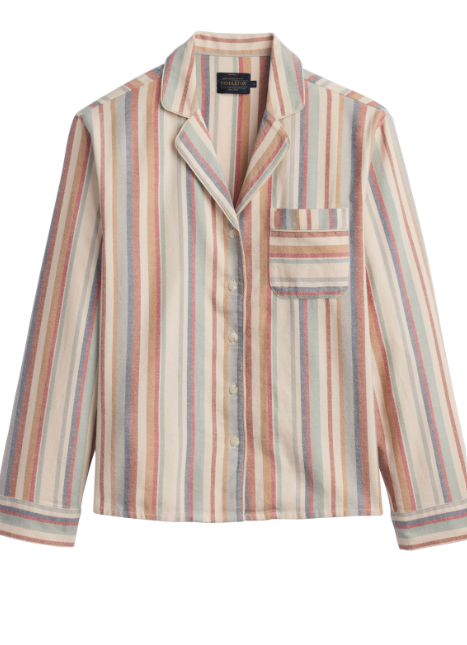 Pendleton Women’s Cotton Flannel Pajama Set | Ivory Multi Stripe
