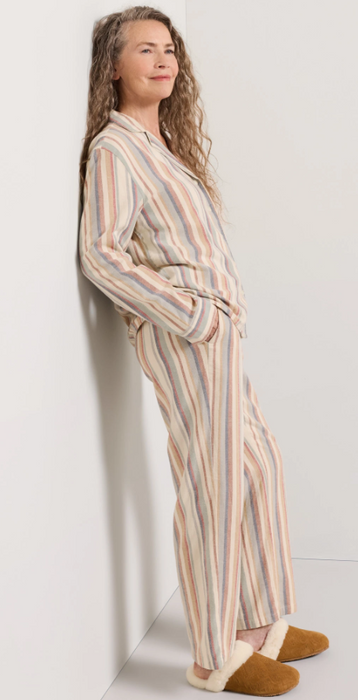 Pendleton Women’s Cotton Flannel Pajama Set | Ivory Multi Stripe