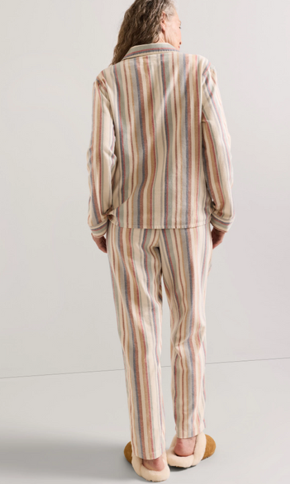 Pendleton Women’s Cotton Flannel Pajama Set | Ivory Multi Stripe