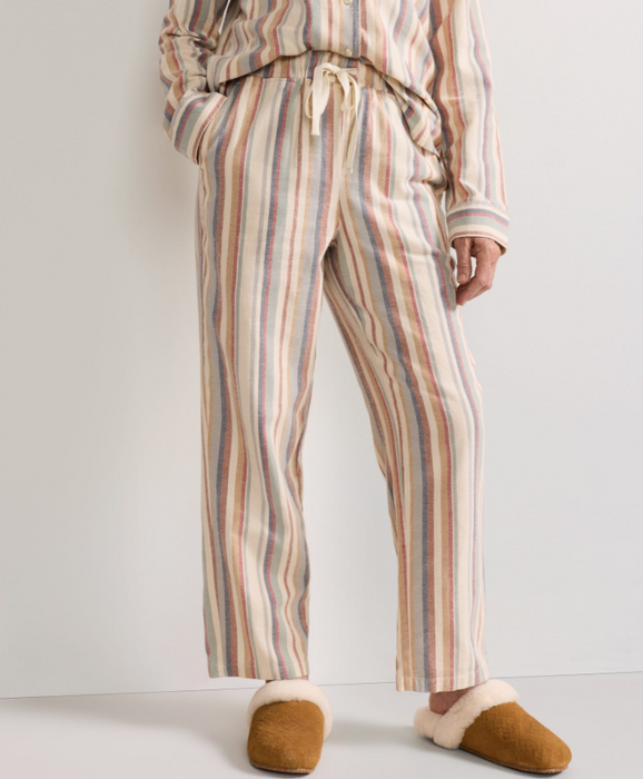 Pendleton Women’s Cotton Flannel Pajama Set | Ivory Multi Stripe
