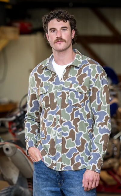 Shinesty Out of Mind & The Blender Camo Men’s Chinchilla Soft™ Button-Up Shirt