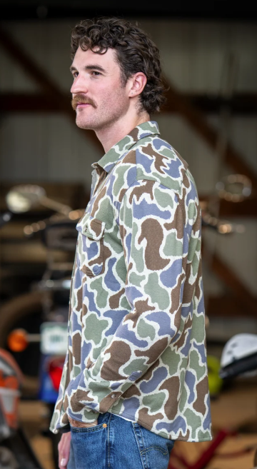 Shinesty Out of Mind & The Blender Camo Men’s Chinchilla Soft™ Button-Up Shirt