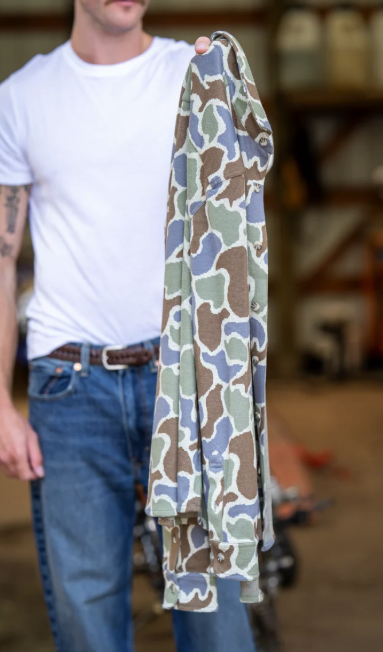 Shinesty Out of Mind & The Blender Camo Men’s Chinchilla Soft™ Button-Up Shirt