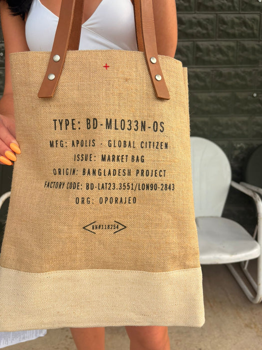 Apolis x Crane's Country Store Fair Trade Jute Wine Tote — Handcrafted in Bangladesh