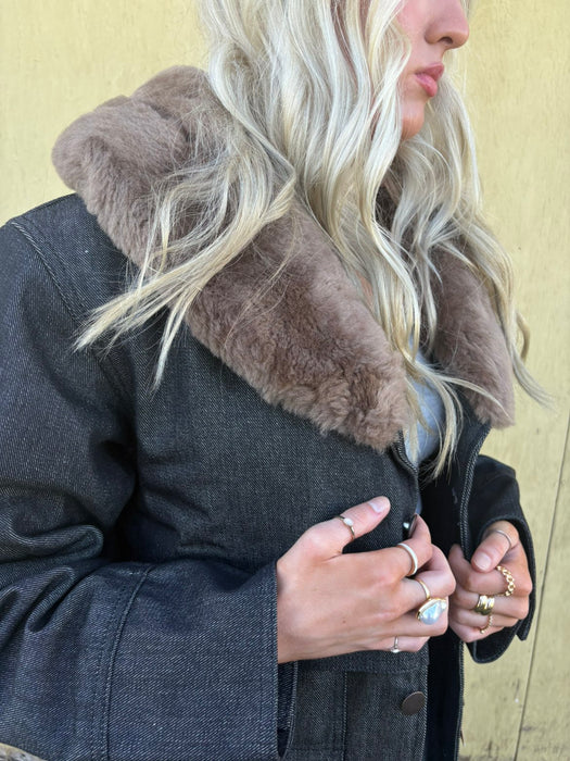 Wrangler x Filson Packer Jacket Black MPN 112370271 - Premium Shearling Collar Workwear