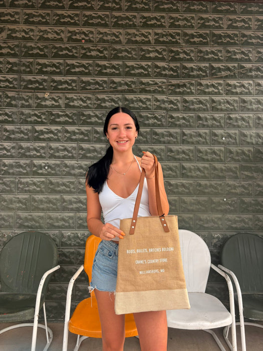 Apolis x Crane's Country Store Fair Trade Jute Wine Tote — Handcrafted in Bangladesh