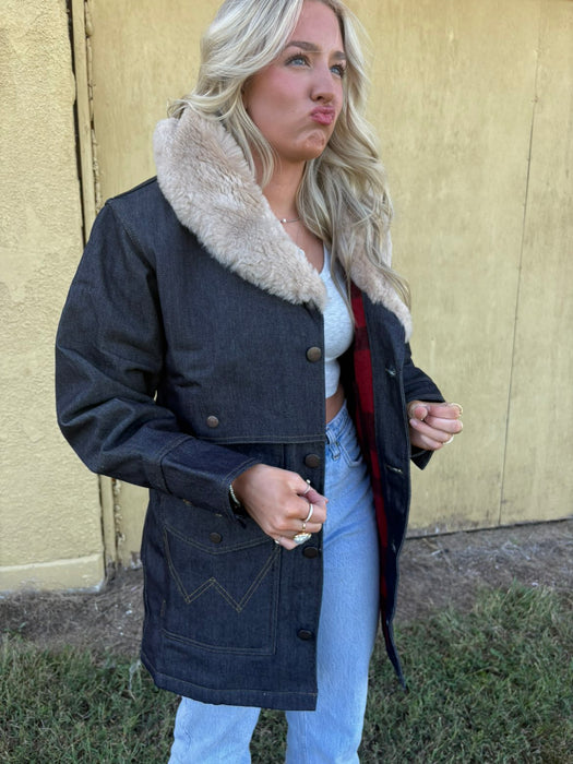 Wrangler x Filson Packer Jacket Indigo MPN 112370270 - Premium Shearling Collar Workwear