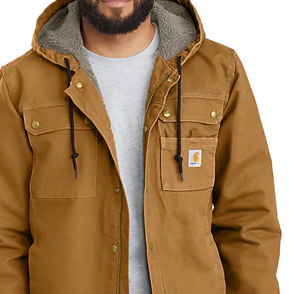 Carhartt Washed Duck Black Sherpa Lined Utility 103826 — Crane's 