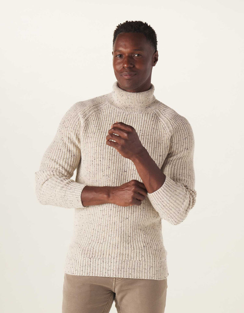 TOGA PULLAトーガプルラ フリンジスヌード/ネックウォーマー NV Normal Brand Sea Wool Nep Turtleneck -PRICE CUT — Crane's Country
