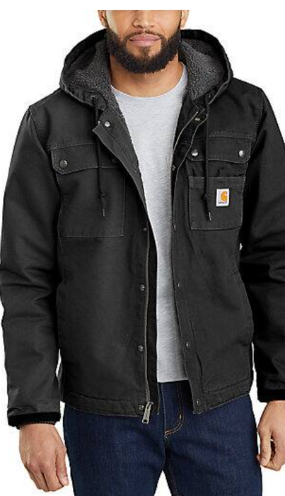 Carhartt Washed Duck Black Sherpa Lined Utility 103826