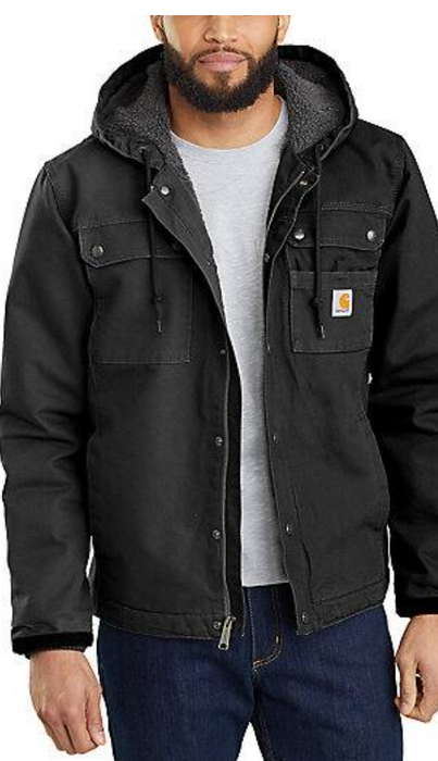 Carhartt Men's Sherpa Lined Duck Utility Jacket Black 103826 Carhartt Men's Sherpa Lined Duck Utility Jacket Black 103826