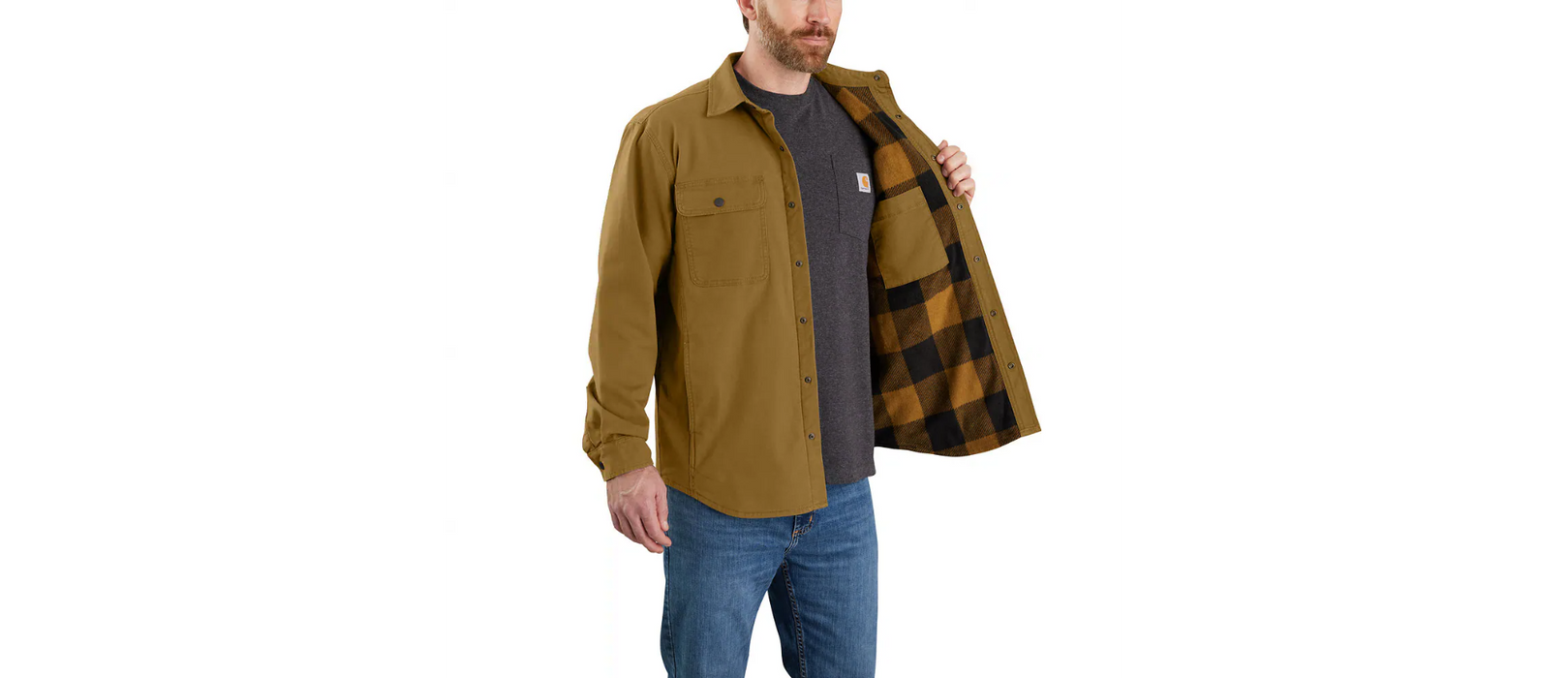 Carhartt Rugged Flex Relaxed Fit Canvas Fleece-Lined Shirt Jac 105419