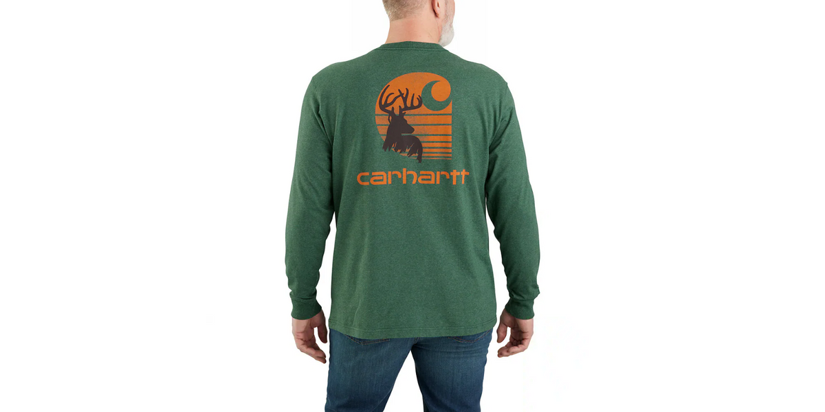 Carhartt Long Sleeve Pocket Deer Graphic T-Shirt 106365 - CLOSEOUT