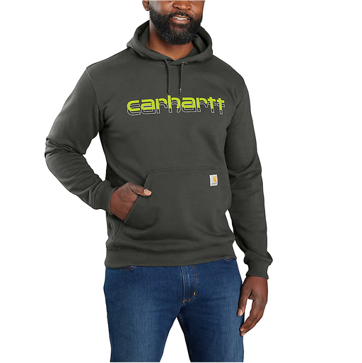 Hooded Carhartt Sweatshirt Ash Heather / Lime Hombre