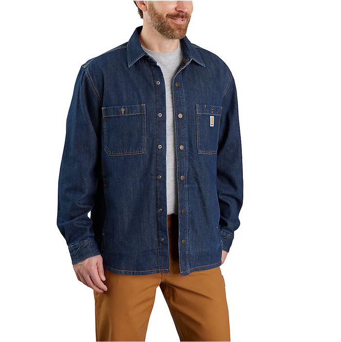 Carhartt Relaxed Fit Denim Fleece Lined Snap-Front Shirt-Jac 105605